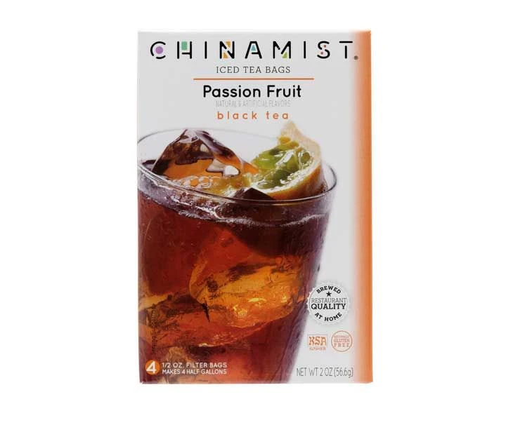 China Mist Naturally Flavored Passion Fruit Iced Tea Bags, 4-Count Box, Each Bag Yields 1/2 Gallon 1 China Mist Naturally Flavored Passion Fruit Iced Tea Bags, 4-Count Box, Each Bag Yields 1/2 Gallon