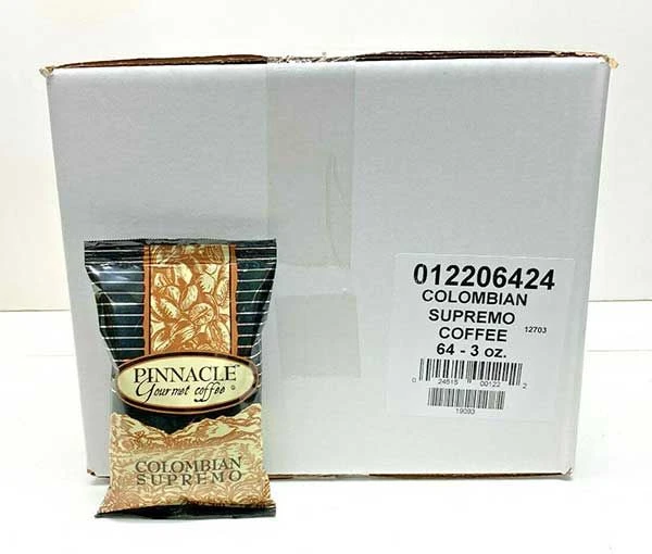 Pinnacle Ground Coffee, Colombian Supremo, 64/3oz Pre-Portioned Packets 1 Pinnacle Ground Coffee, Colombian Supremo, 64/3oz Pre-Portioned Packets