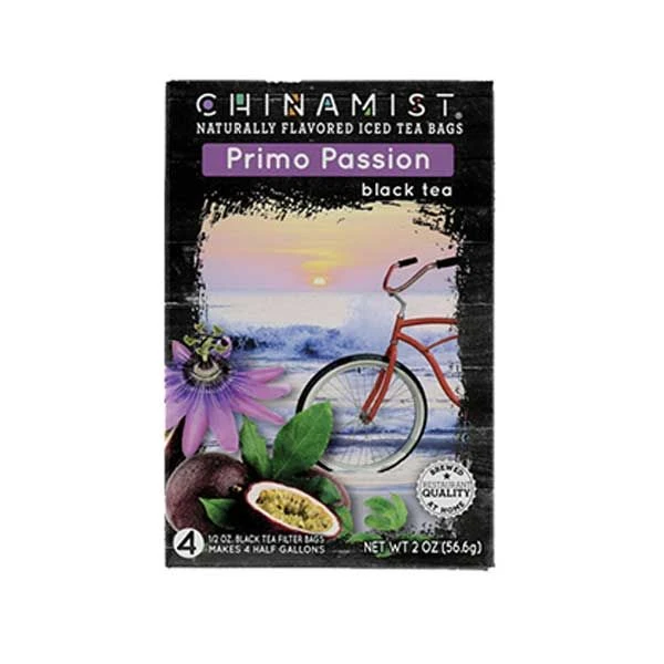 China Mist Naturally Flavored Primo Passion Iced Tea Bags, 4-Count Box, Each Bag Yields 1/2 Gallon 1 China Mist Naturally Flavored Primo Passion Iced Tea Bags, 4-Count Box, Each Bag Yields 1/2 Gallon