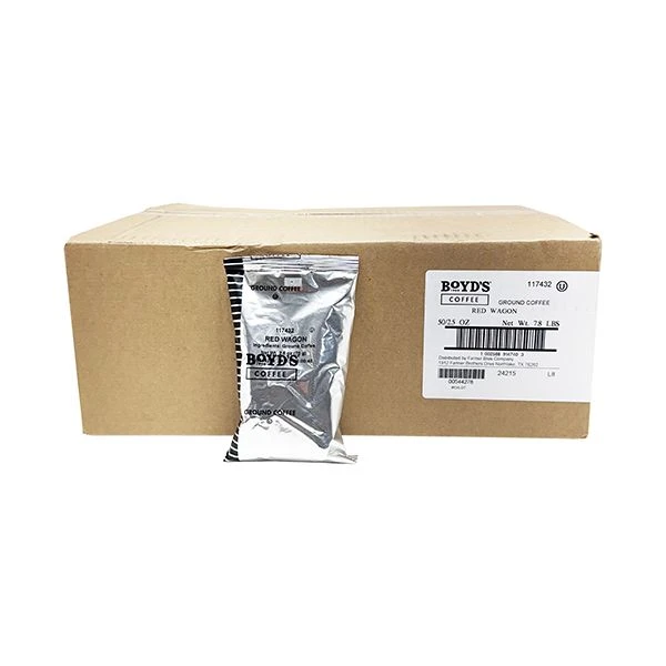 Boyd's Red Wagon Ground Coffee, 50/2.5oz Pre-Portioned Packets 1 Boyd's Red Wagon Ground Coffee, 50/2.5oz Pre-Portioned Packets