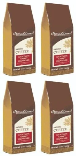 Harry & David Gourmet Ground Coffee, Chocolate Cherry Decadence, 4/12 Oz Bags