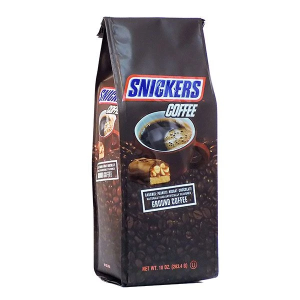Snickers Caramel, Peanuts, Nougat And Chocolate, Naturally And Artificially Flavored Ground Coffee, 2/10 Oz Bags 1 Snickers Caramel, Peanuts, Nougat And Chocolate, Naturally And Artificially Flavored Ground Coffee, 2/10 Oz Bags