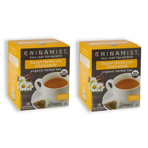 China Mist - Organic Sweet Herbs With Chamomile Herbal Tea Sachets, 2 Box 15 Count Each 1 China Mist - Organic Sweet Herbs With Chamomile Herbal Tea Sachets, 2 Box 15 Count Each