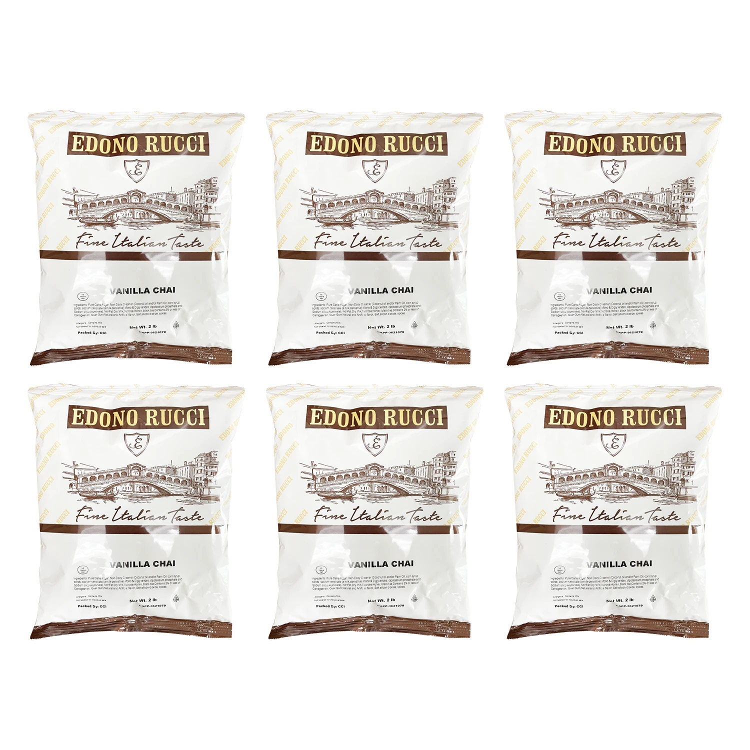 Edono Rucci Vanilla Chai Tea Latte 6 Bags (2 Lbs Each) 1 Edono Rucci Vanilla Chai Tea Latte 6 Bags (2 Lbs Each)